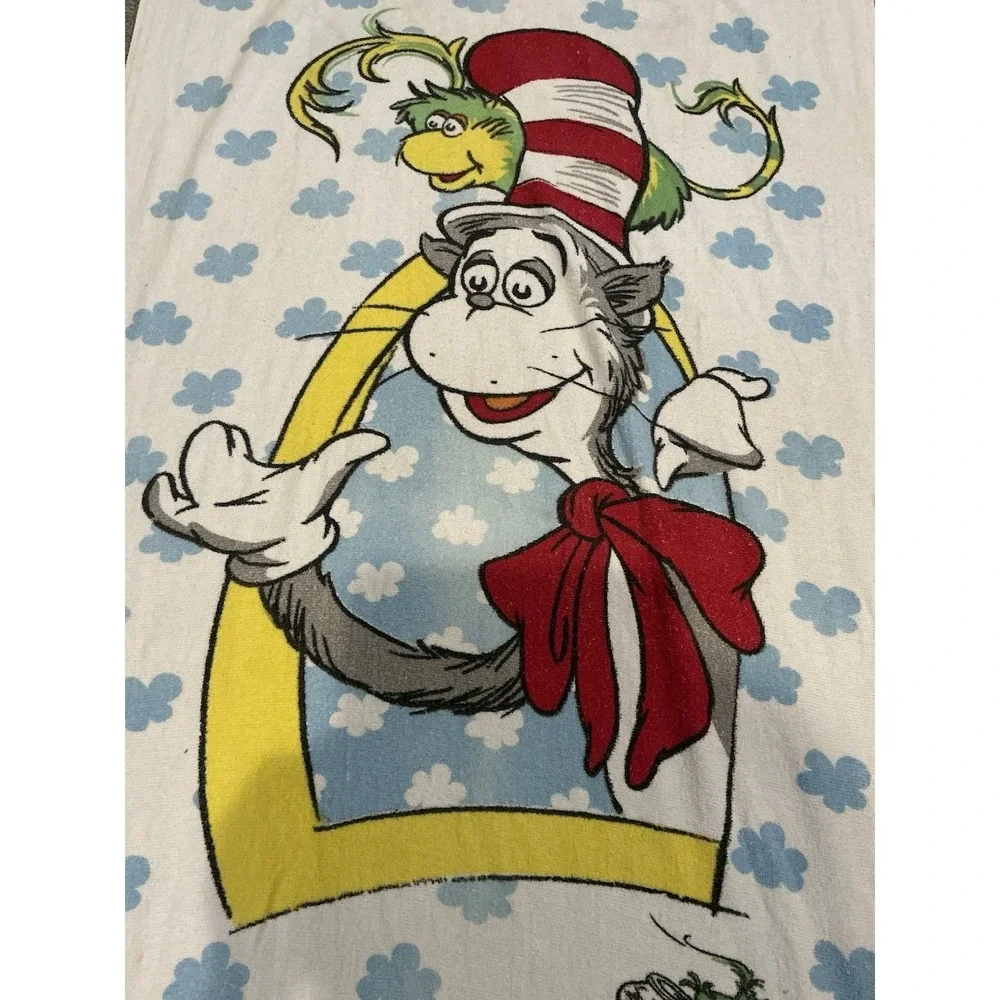 Vintage Dr Seuss Cat In The Hat Towel Made USA Jay Franco